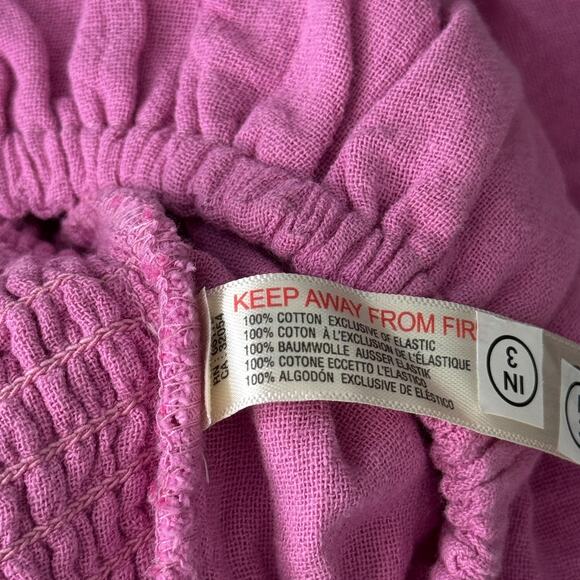 Free People Make Waves Top Womens XS Crop Flowy Beachy Boho Festival Pink NEW - Picture 6 of 9